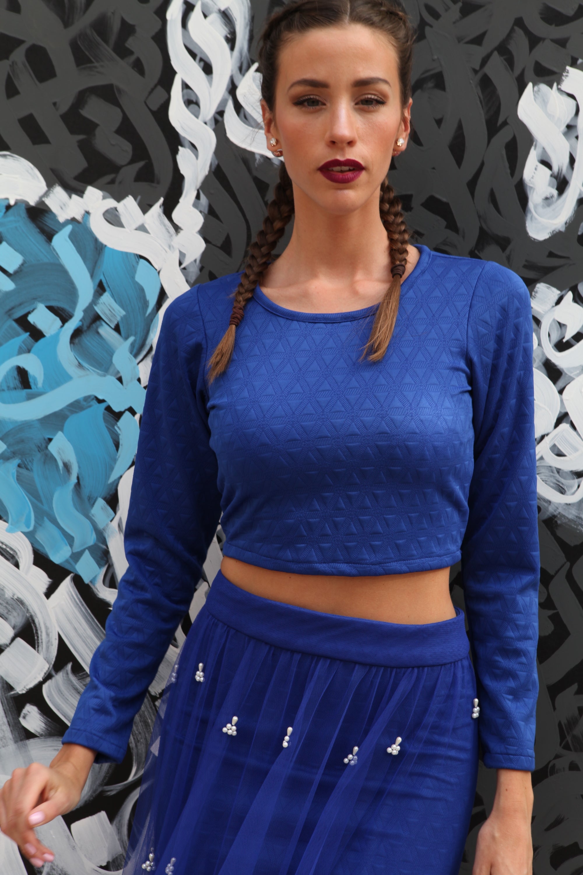 Basic Cobalt blue crop top