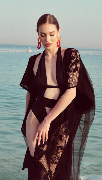 Black Lace Kimono