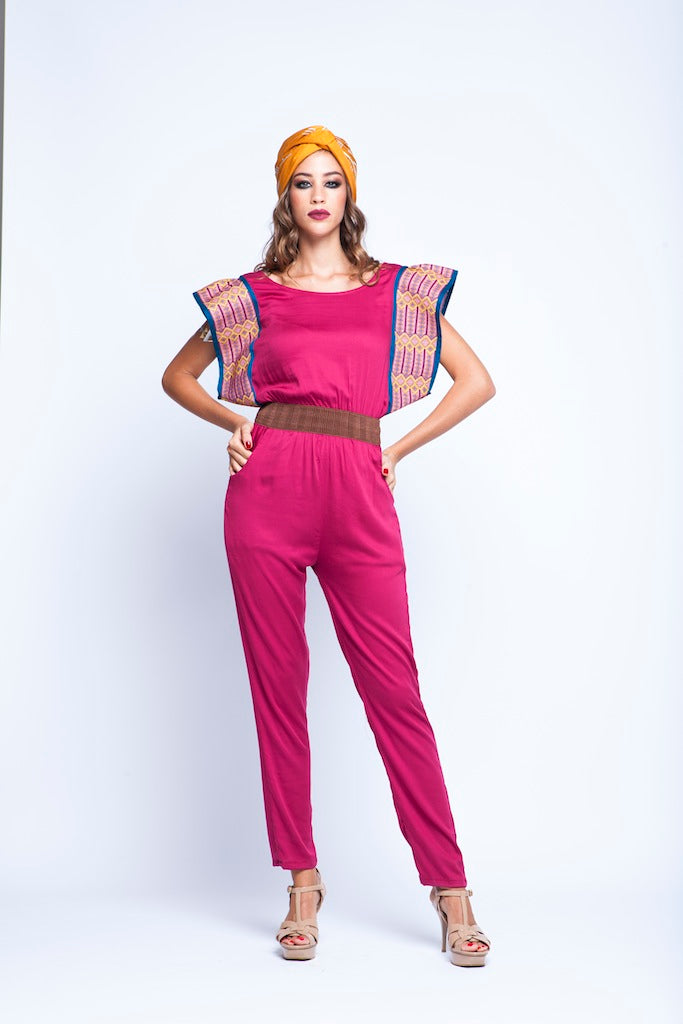 Fuscia Butterfly Jumpsuit