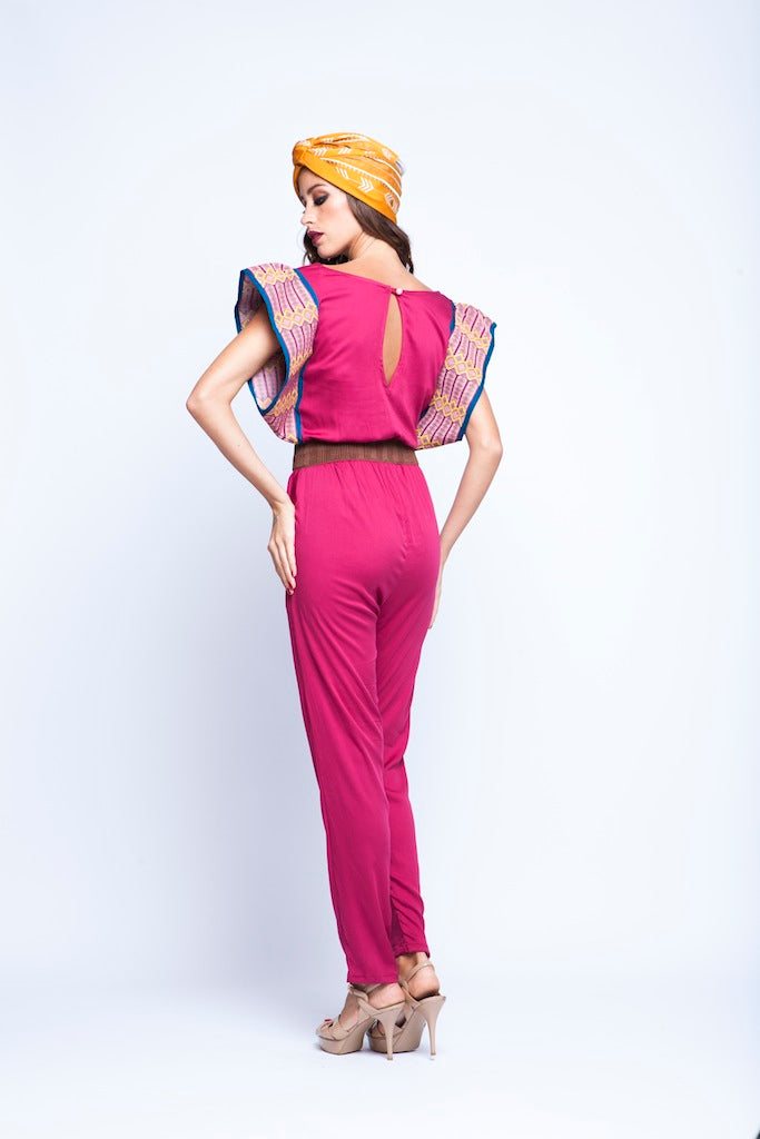 Fuscia Butterfly Jumpsuit